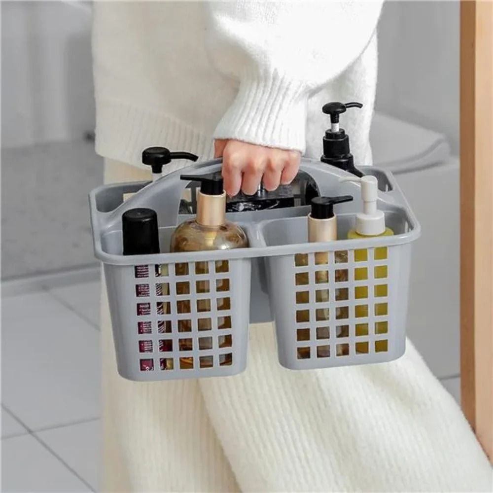 Portable Shower Caddy Basket with Compartments Cleaning Supplies Organizer